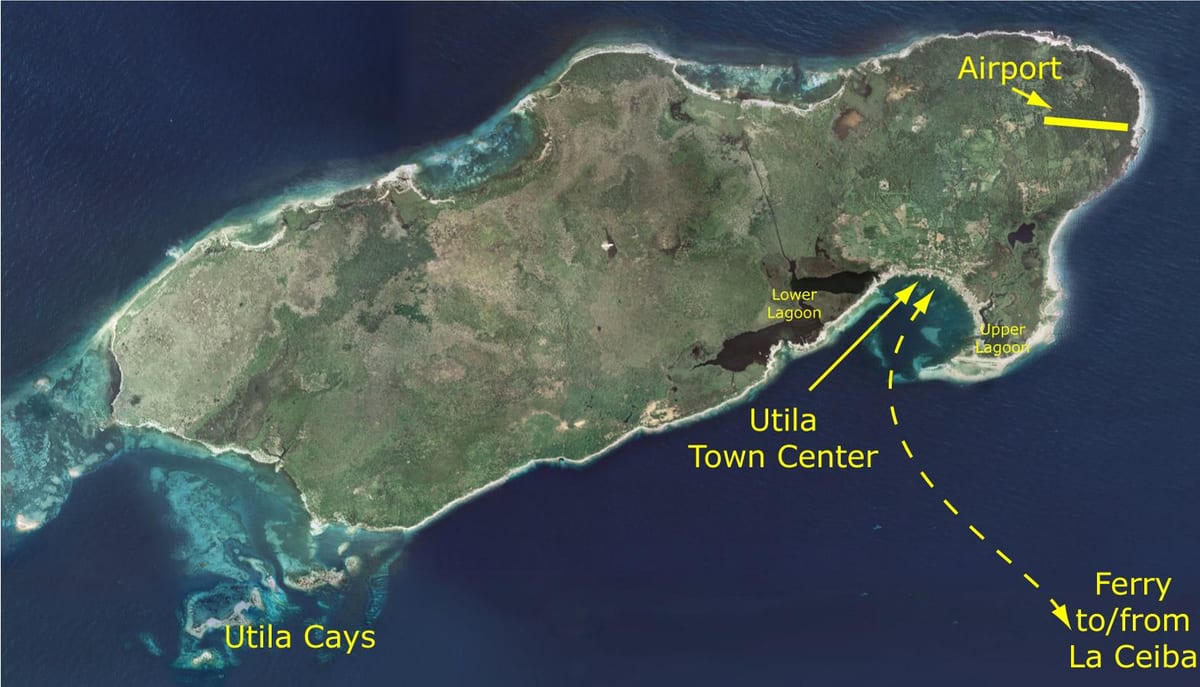 mapa утила, Honduras
