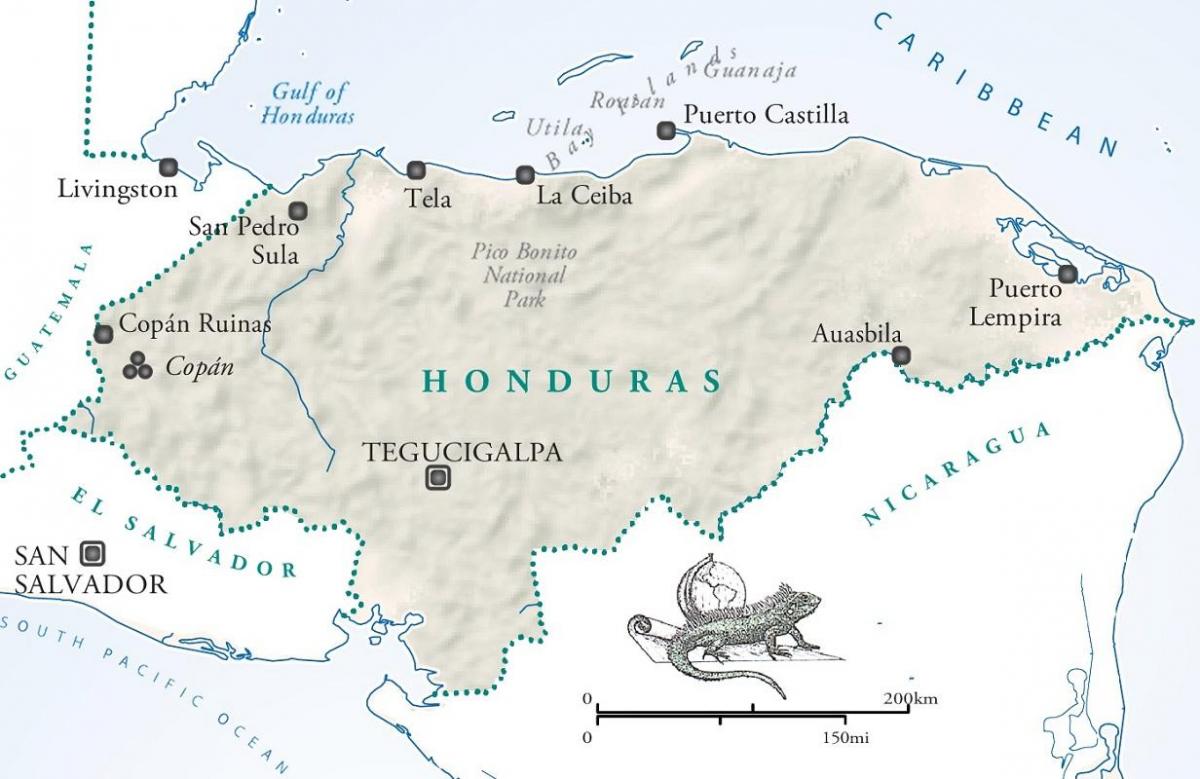 mapę la ceiba, Honduras