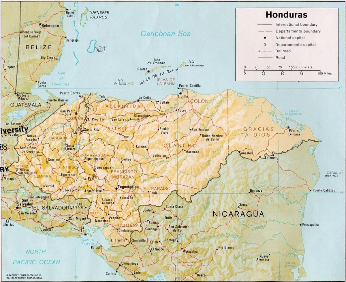zatoka na wyspie roatan Honduras mapie