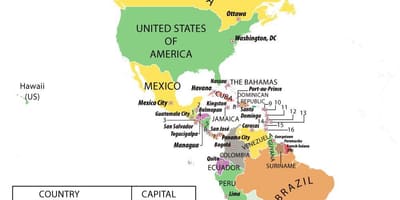 Mapa Honduras Ameryka Południowa