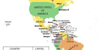 Mapa Honduras Ameryka Południowa