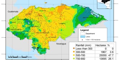 Mapa Hondurasu klimatu