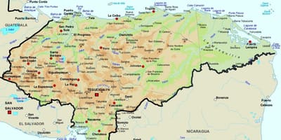 Mapa Hondurasu i krajów sąsiednich