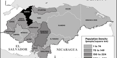 Mapa Hondurasu ludności