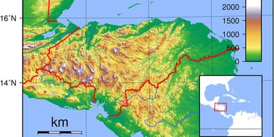 Mapa topograficzna Hondurasu